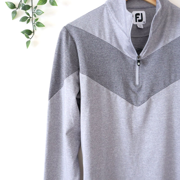 Foot Joy Women's Gray 1/4 Zip Long Sleeve Pullover Top Size Small - Picture 2 of 4